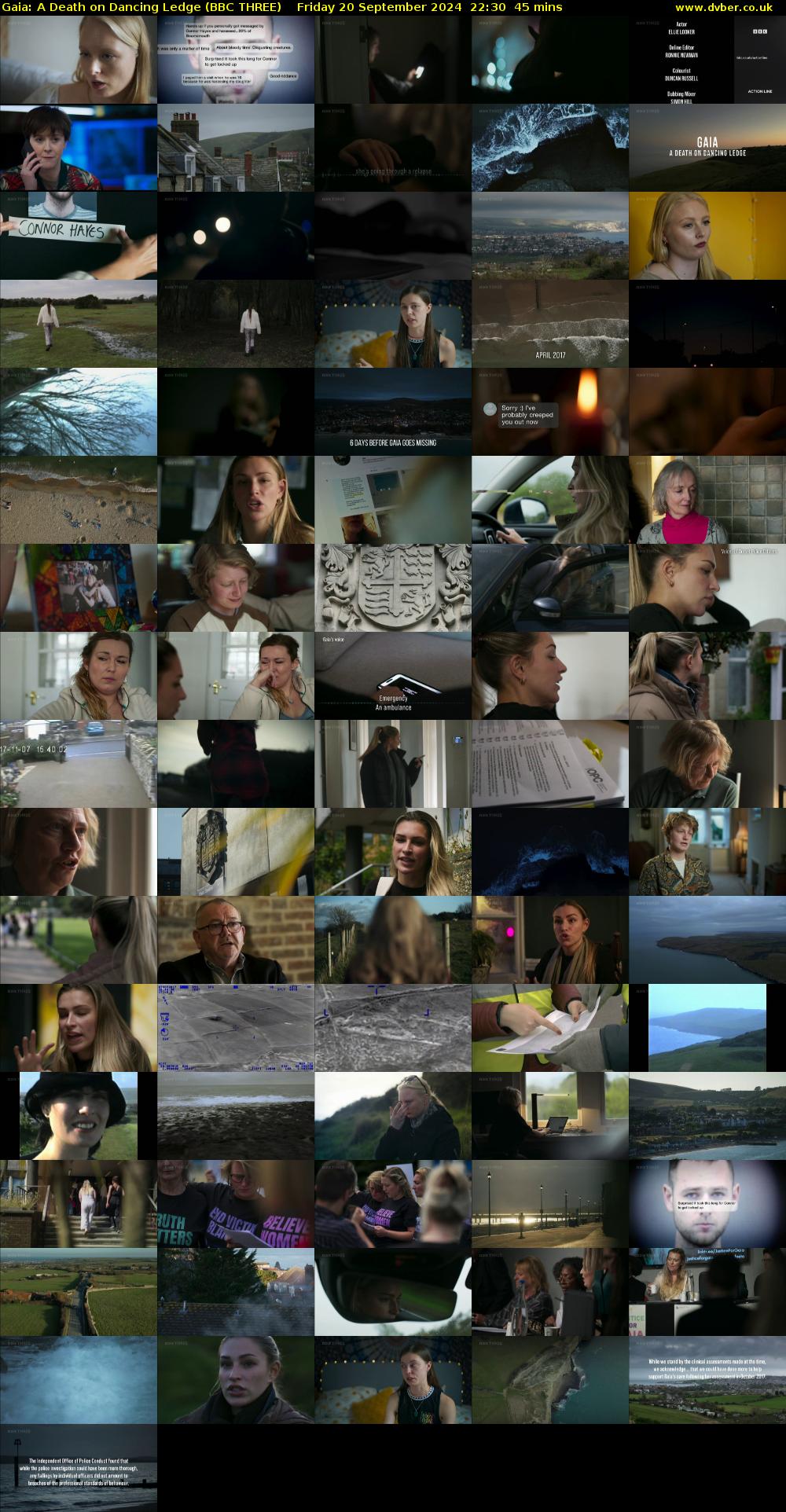 Gaia: A Death on Dancing Ledge (BBC THREE) Friday 20 September 2024 22:30 - 23:15