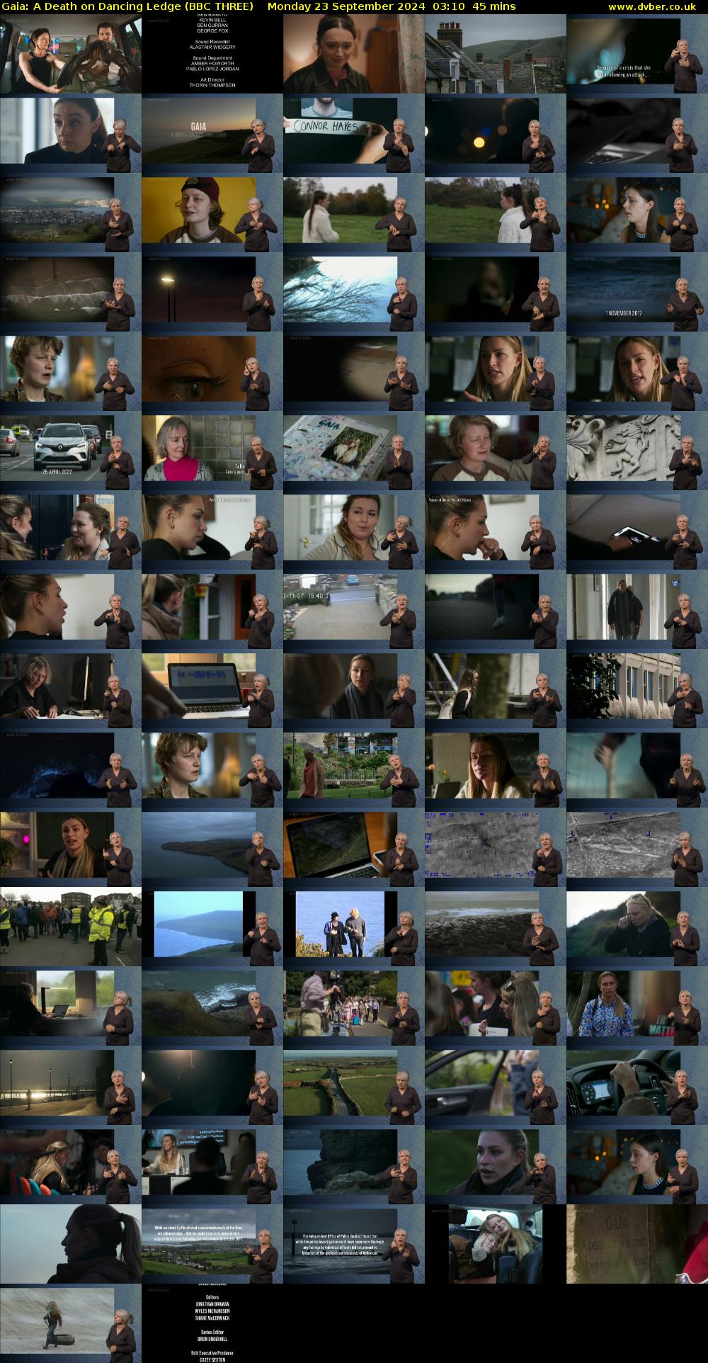 Gaia: A Death on Dancing Ledge (BBC THREE) Monday 23 September 2024 03:10 - 03:55