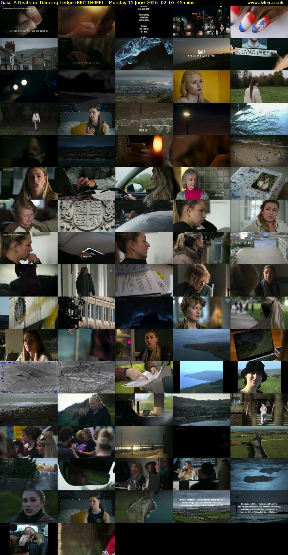 Gaia: A Death on Dancing Ledge (BBC THREE) Monday 15 June 2026 02:10 - 02:55
