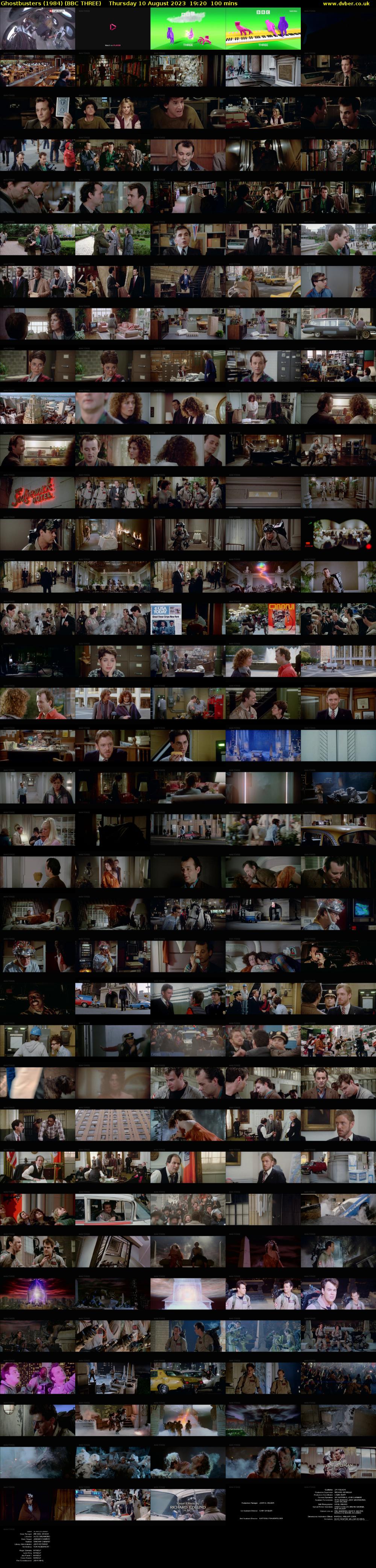 Ghostbusters (1984) (BBC THREE) Thursday 10 August 2023 19:20 - 21:00