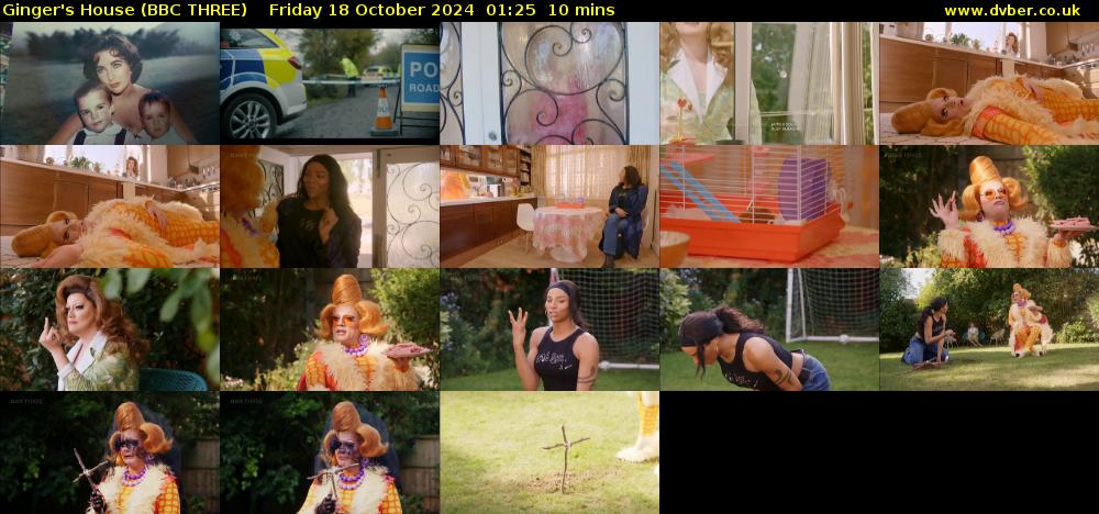 Ginger's House (BBC THREE) Friday 18 October 2024 01:25 - 01:35