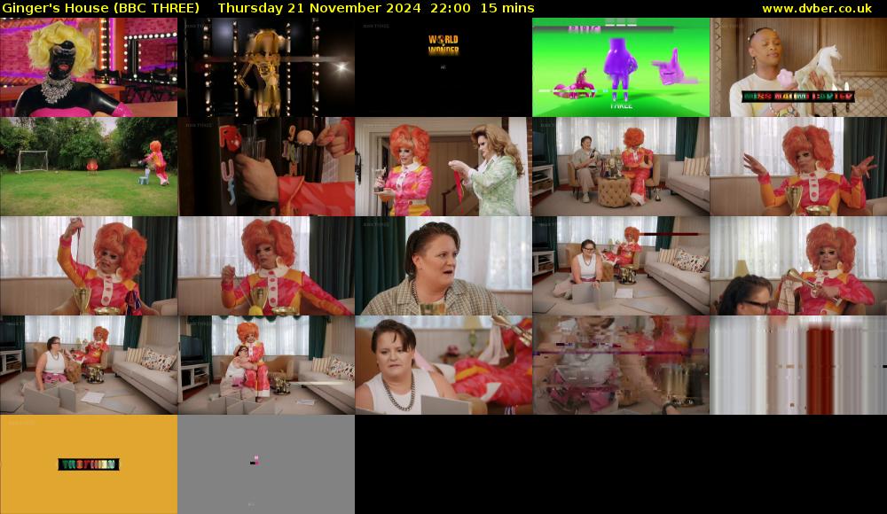 Ginger's House (BBC THREE) Thursday 21 November 2024 22:00 - 22:15