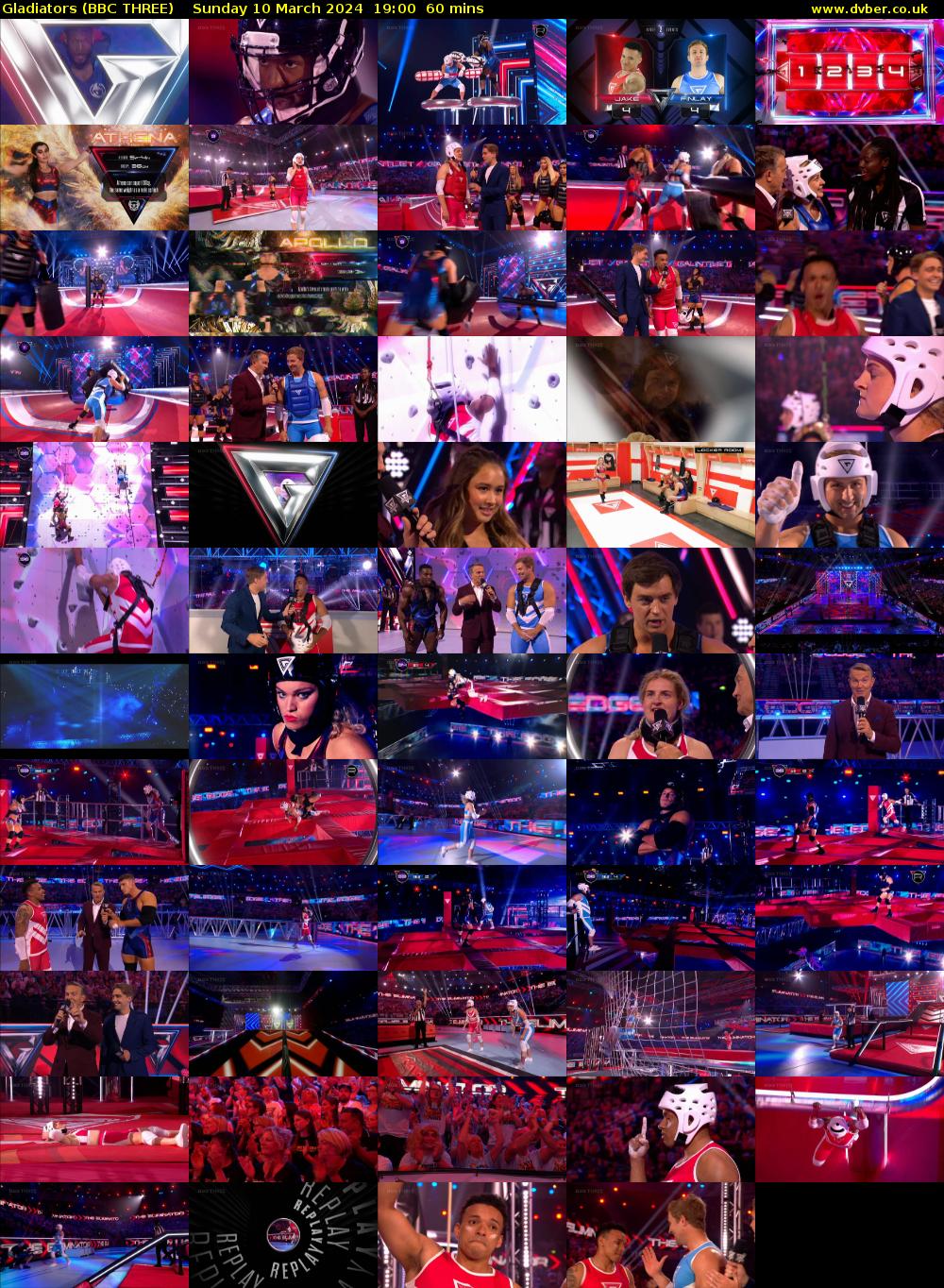Gladiators (BBC THREE) Sunday 10 March 2024 19:00 - 20:00