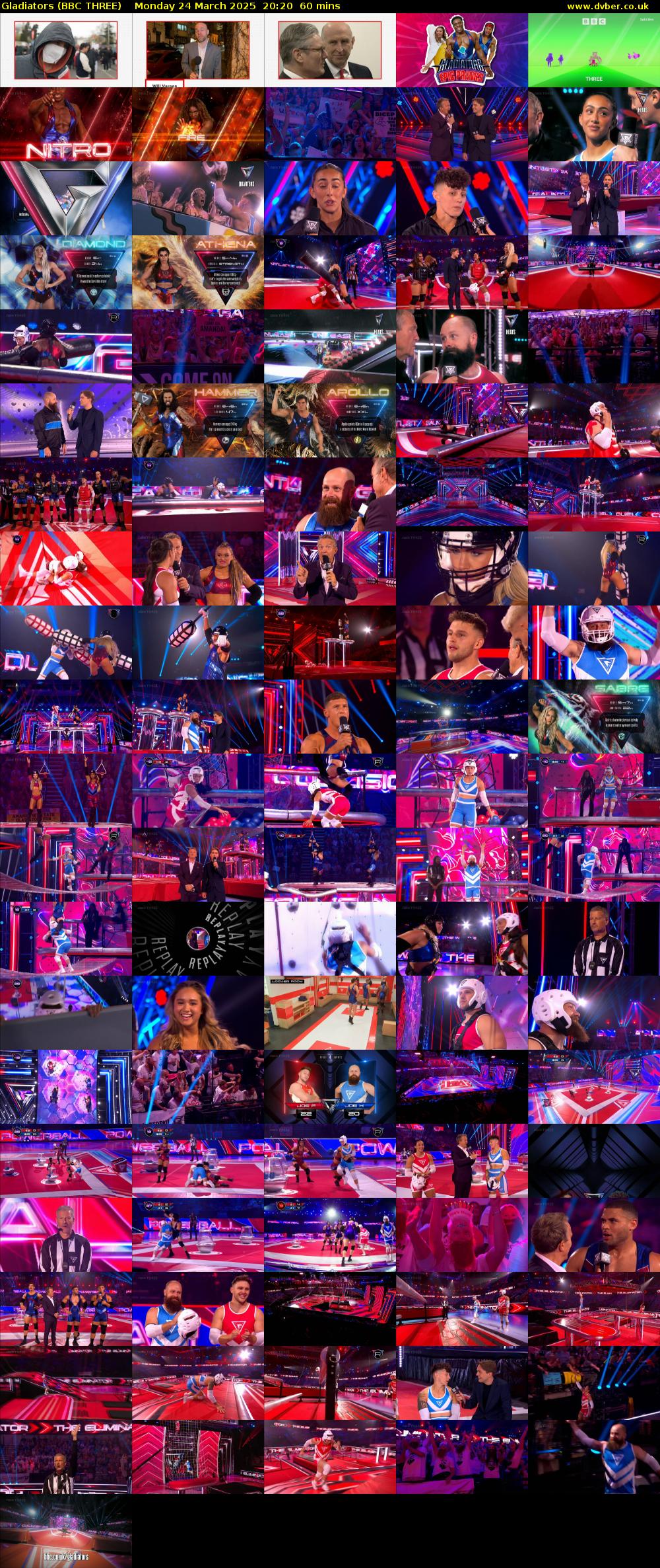 Gladiators (BBC THREE) Monday 24 March 2025 20:20 - 21:20