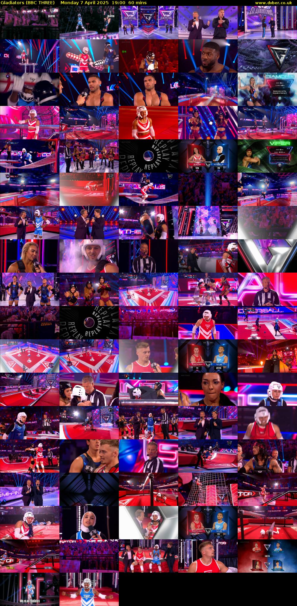 Gladiators (BBC THREE) Monday 7 April 2025 19:00 - 20:00