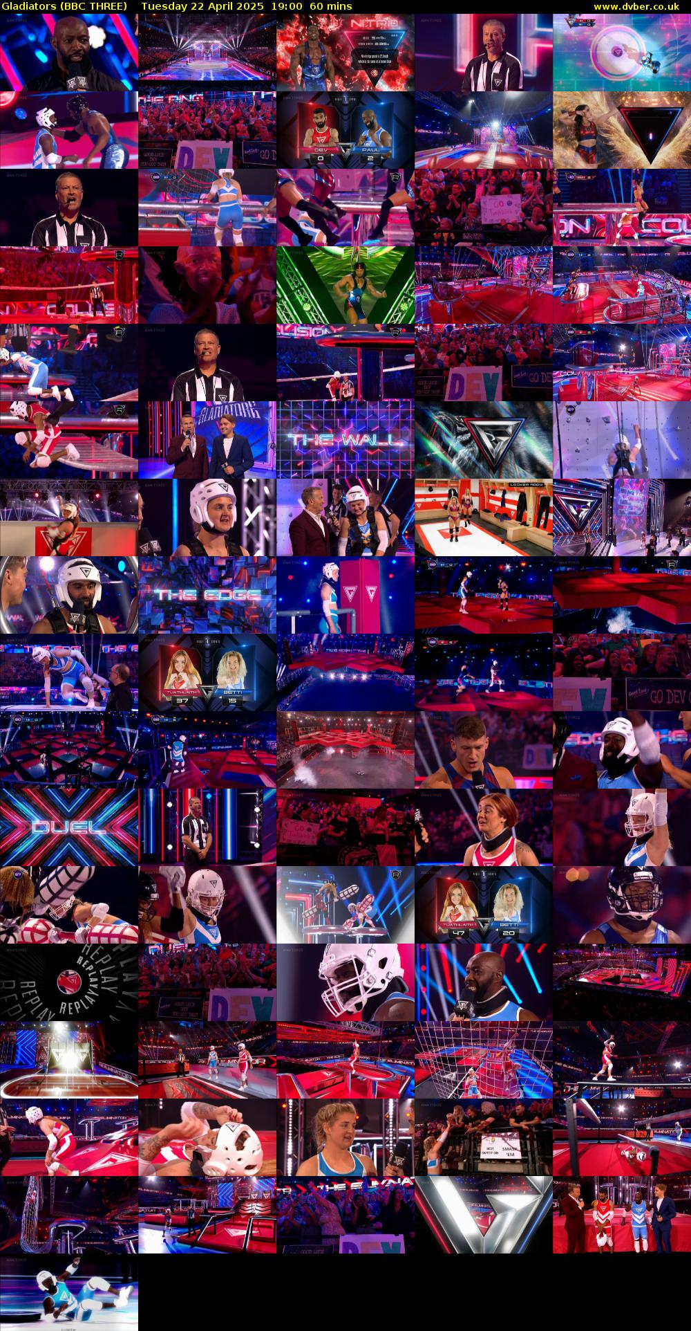 Gladiators (BBC THREE) Tuesday 22 April 2025 19:00 - 20:00