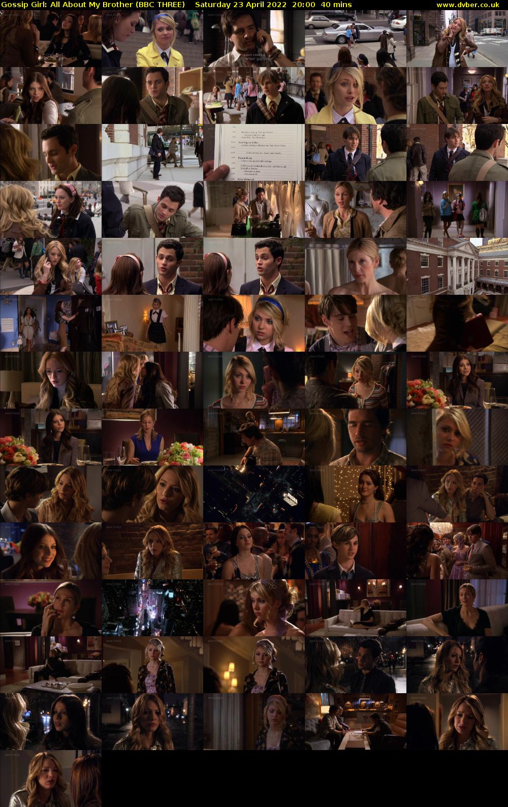 Gossip Girl: All About My Brother (BBC THREE) Saturday 23 April 2022 20:00 - 20:40