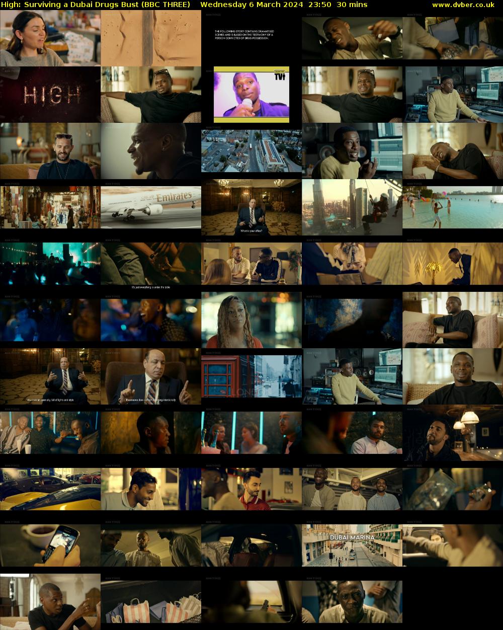 High: Surviving a Dubai Drugs Bust (BBC THREE) Wednesday 6 March 2024 23:50 - 00:20
