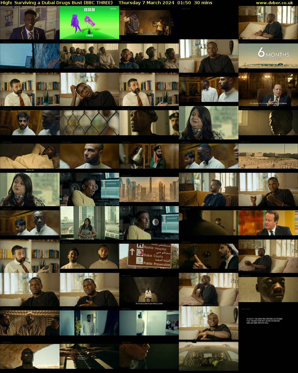 High: Surviving a Dubai Drugs Bust (BBC THREE) Thursday 7 March 2024 01:50 - 02:20