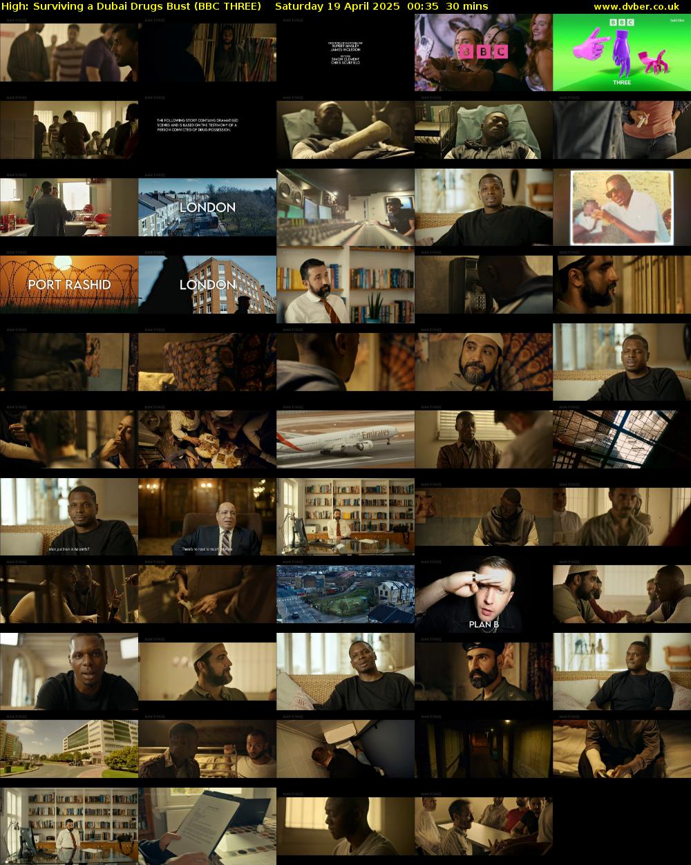 High: Surviving a Dubai Drugs Bust (BBC THREE) Saturday 19 April 2025 00:35 - 01:05