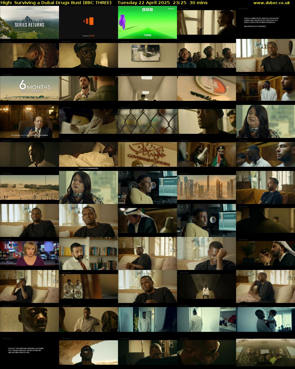 High: Surviving a Dubai Drugs Bust (BBC THREE) Tuesday 22 April 2025 23:25 - 23:55