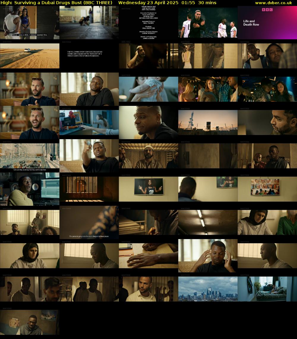 High: Surviving a Dubai Drugs Bust (BBC THREE) Wednesday 23 April 2025 01:55 - 02:25