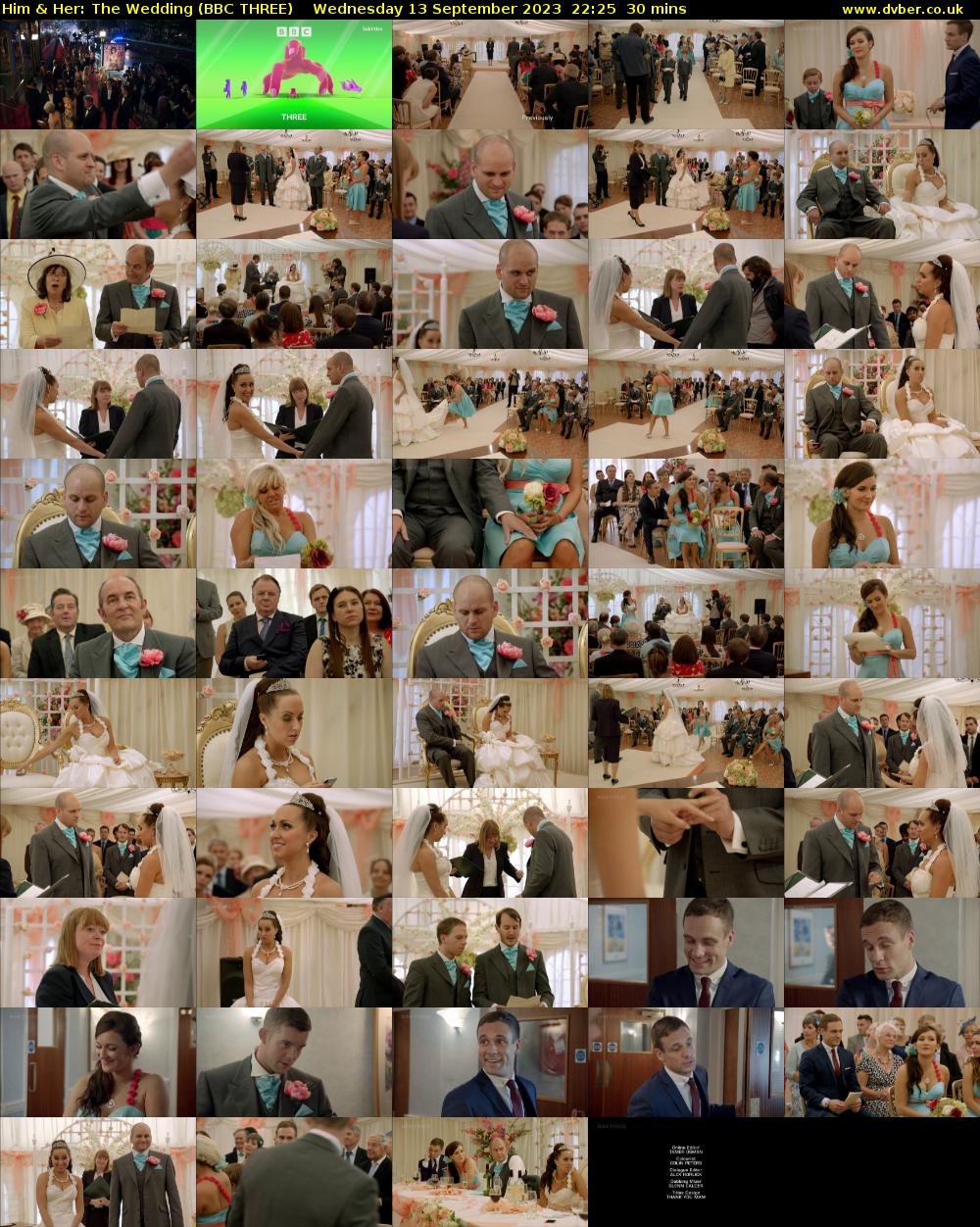 Him & Her: The Wedding (BBC THREE) Wednesday 13 September 2023 22:25 - 22:55