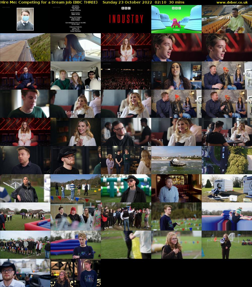 Hire Me: Competing for a Dream Job (BBC THREE) Sunday 23 October 2022 02:10 - 02:40