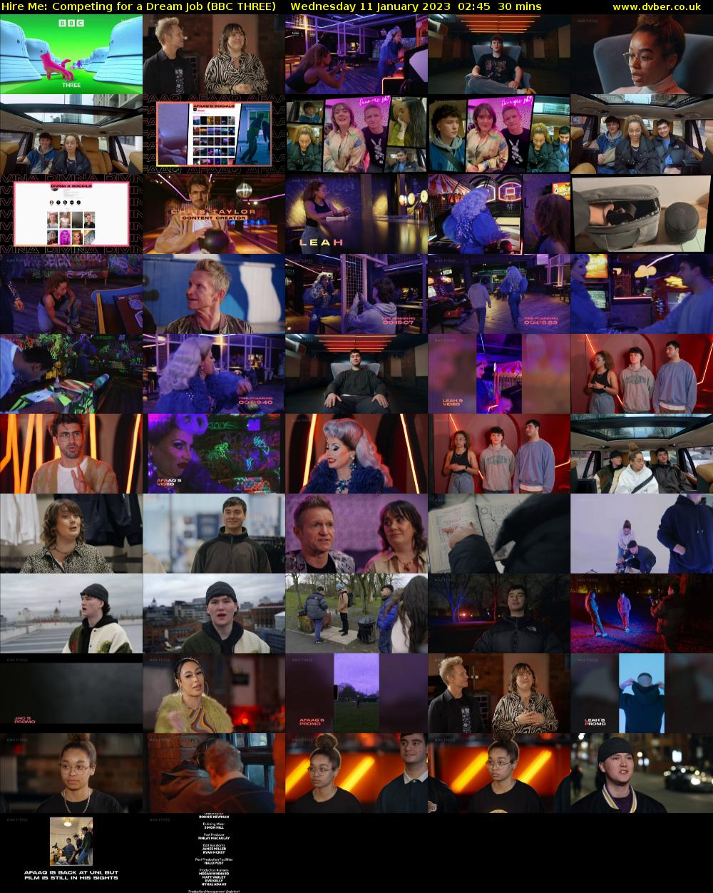 Hire Me: Competing for a Dream Job (BBC THREE) Wednesday 11 January 2023 02:45 - 03:15