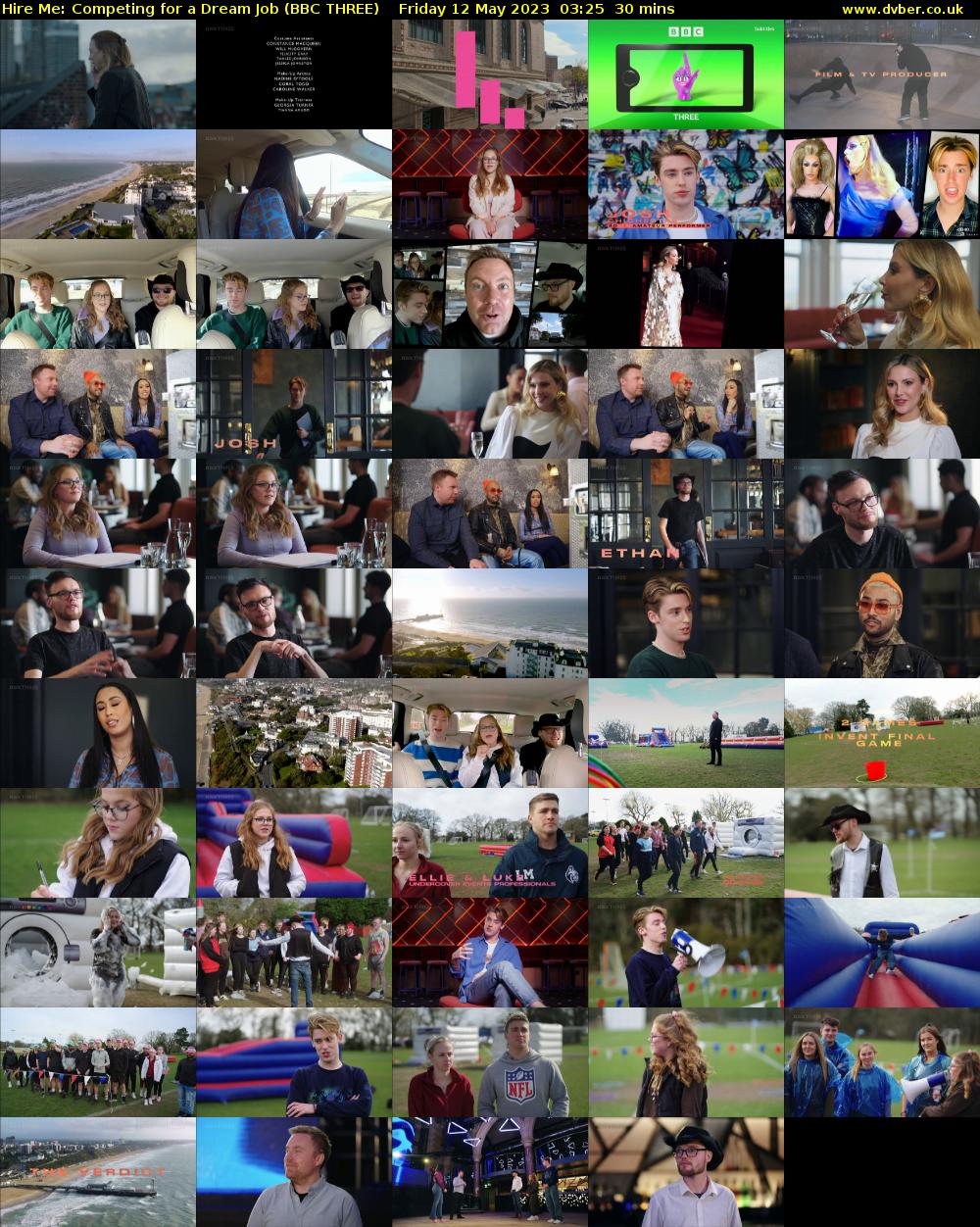 Hire Me: Competing for a Dream Job (BBC THREE) Friday 12 May 2023 03:25 - 03:55