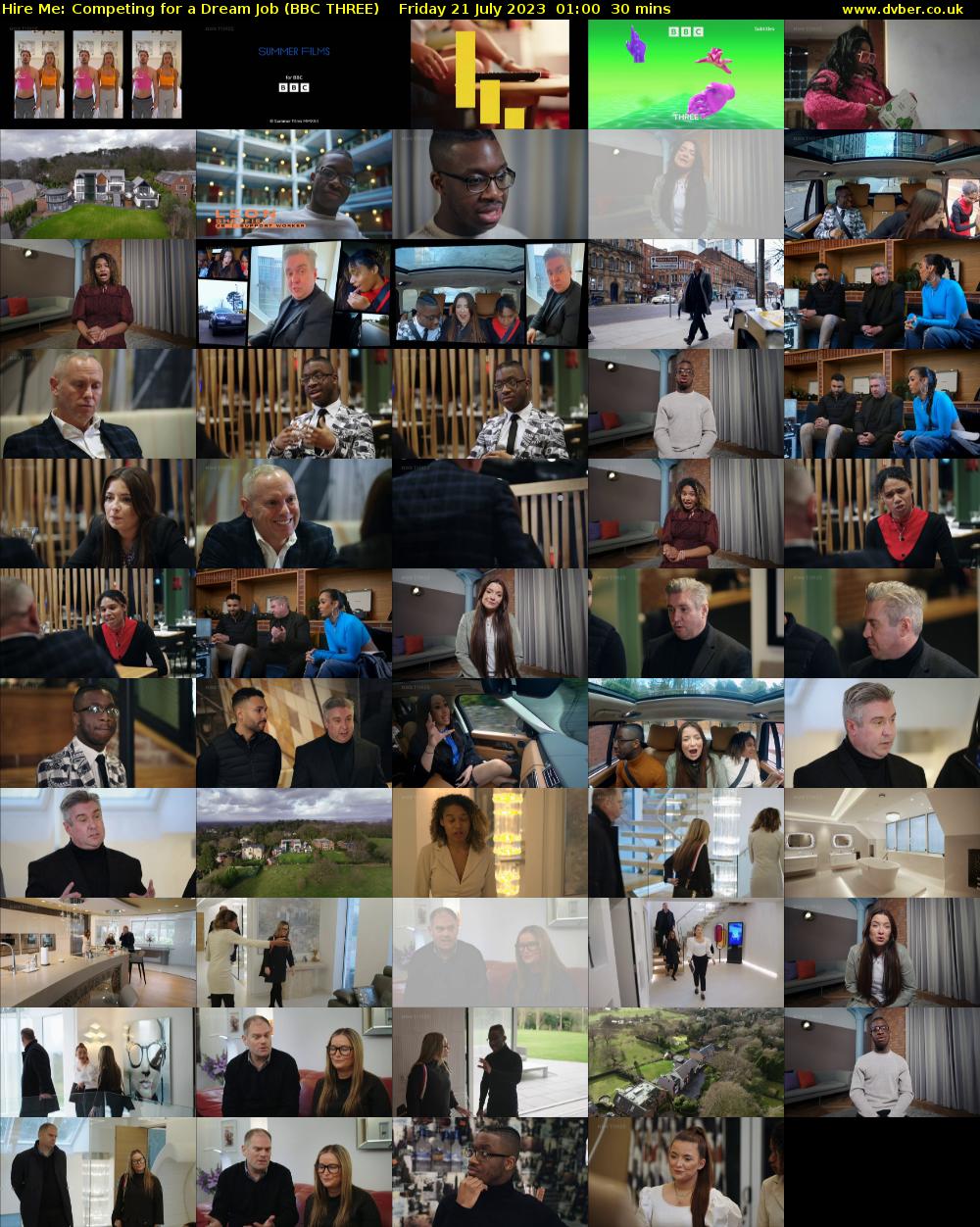 Hire Me: Competing for a Dream Job (BBC THREE) Friday 21 July 2023 01:00 - 01:30