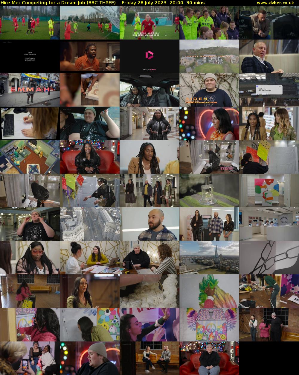 Hire Me: Competing for a Dream Job (BBC THREE) Friday 28 July 2023 20:00 - 20:30