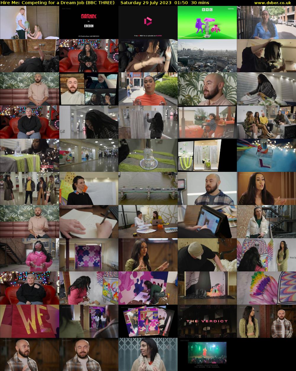 Hire Me: Competing for a Dream Job (BBC THREE) Saturday 29 July 2023 01:50 - 02:20