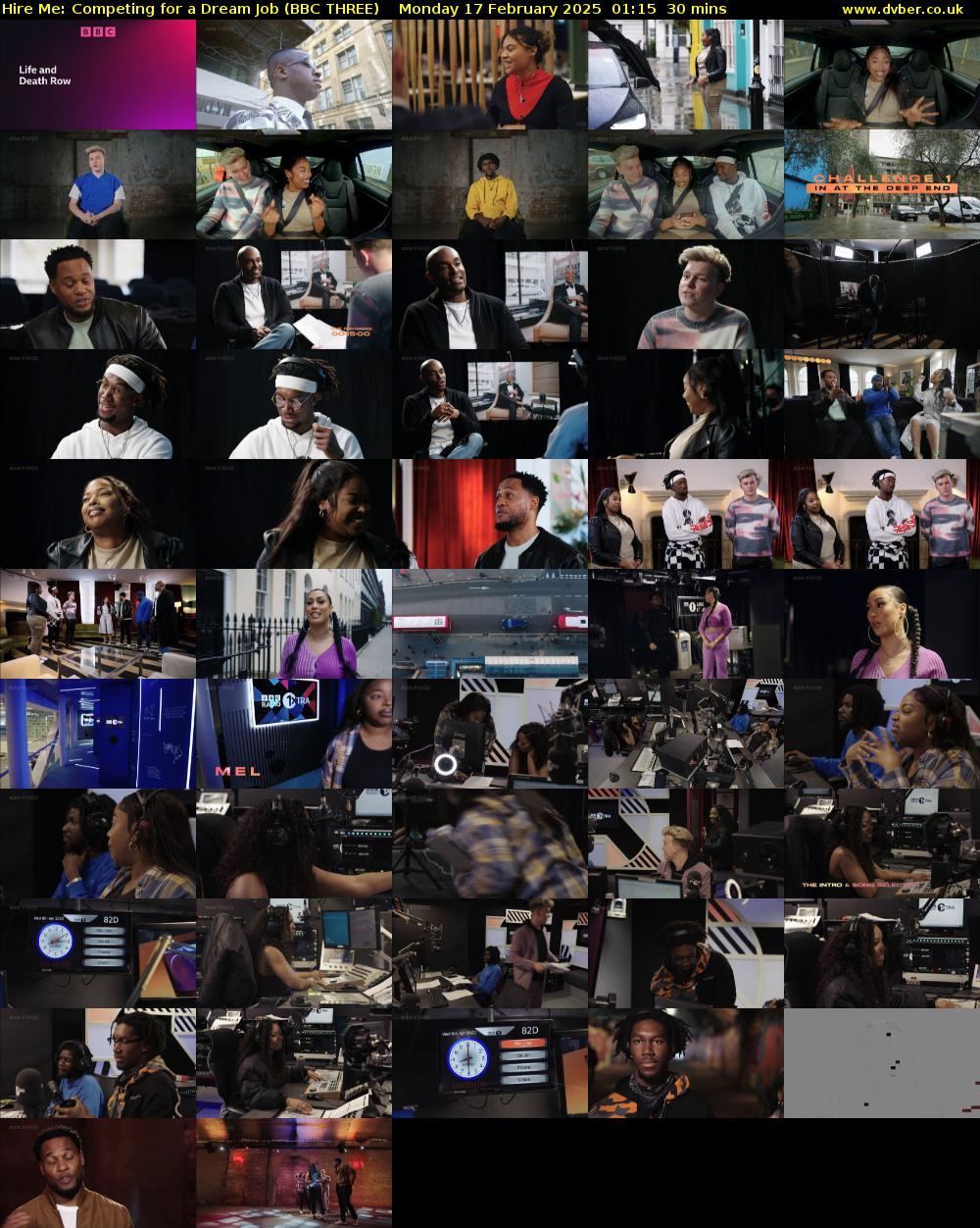 Hire Me: Competing for a Dream Job (BBC THREE) Monday 17 February 2025 01:15 - 01:45