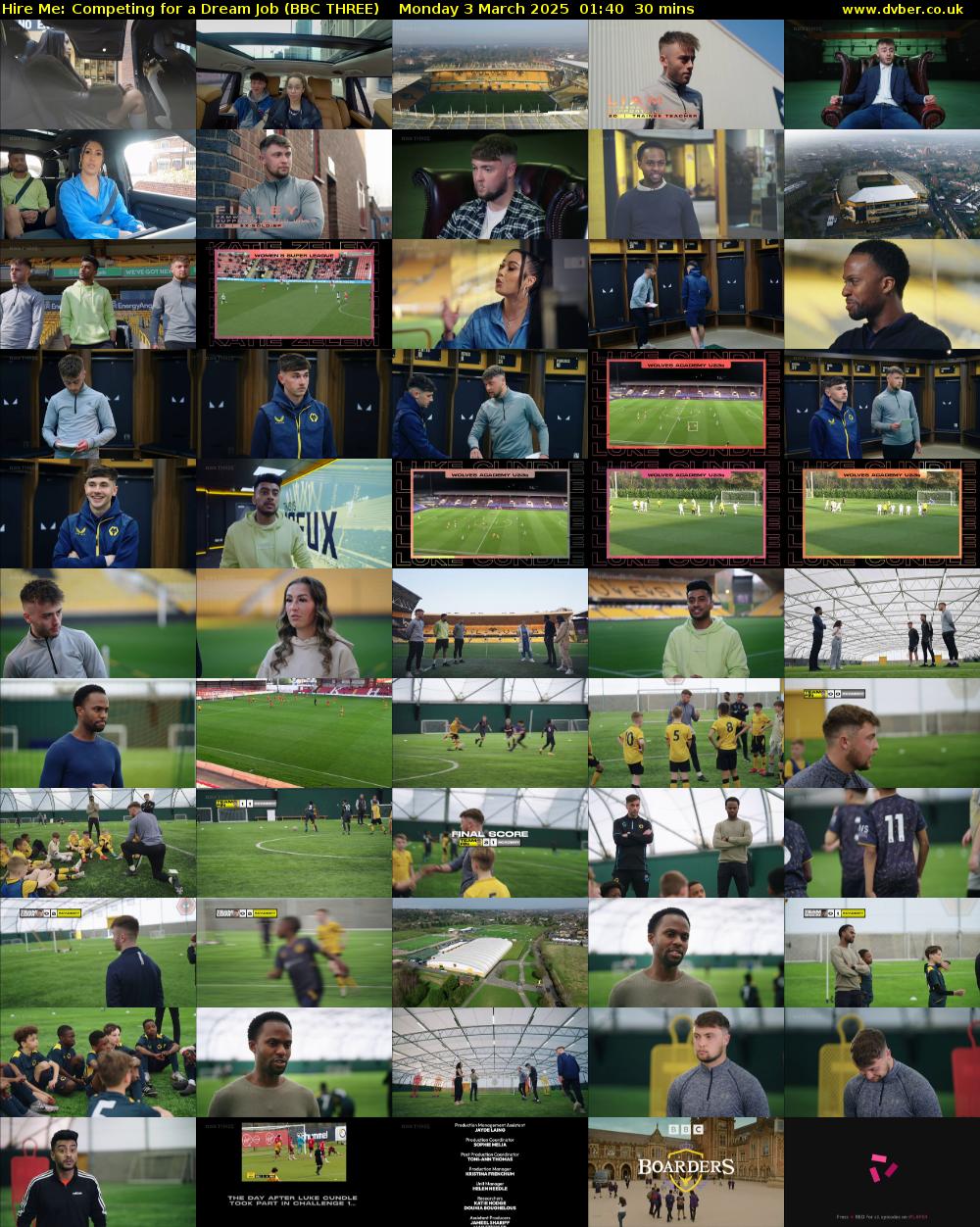 Hire Me: Competing for a Dream Job (BBC THREE) Monday 3 March 2025 01:40 - 02:10