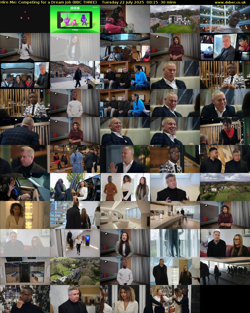 Hire Me: Competing for a Dream Job (BBC THREE) Tuesday 22 July 2025 00:15 - 00:45