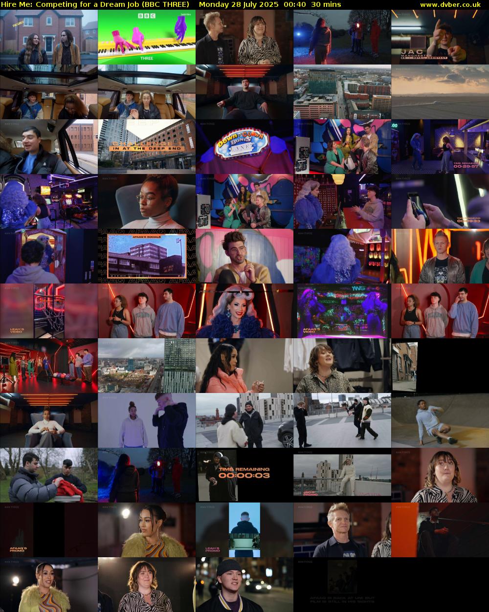Hire Me: Competing for a Dream Job (BBC THREE) Monday 28 July 2025 00:40 - 01:10
