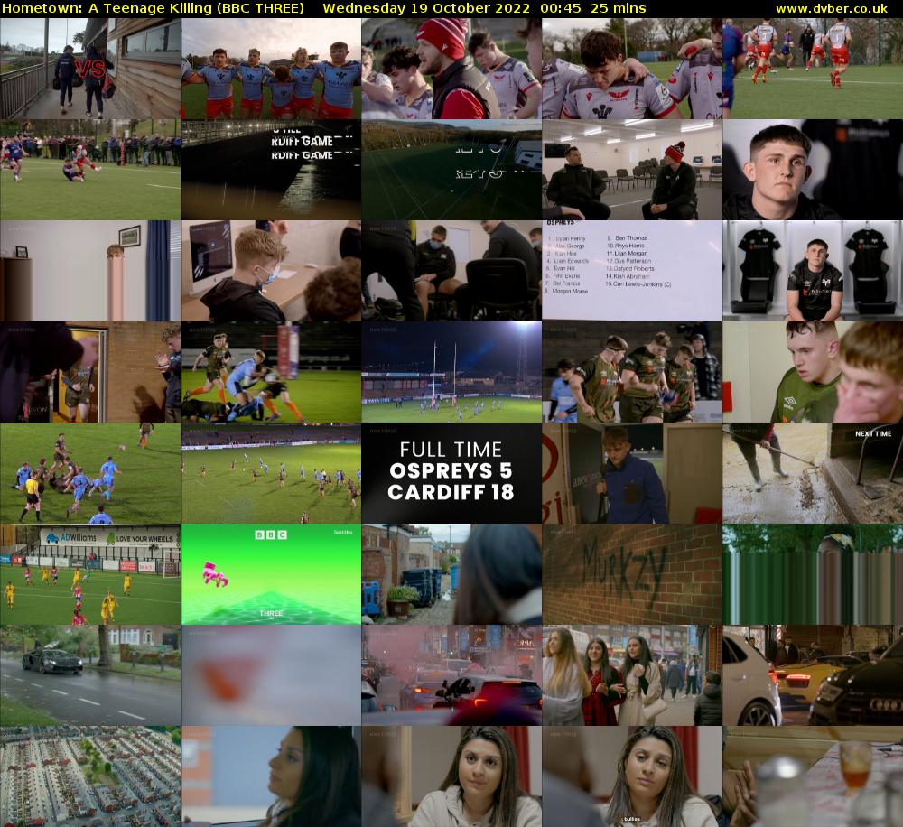 Hometown: A Teenage Killing (BBC THREE) Wednesday 19 October 2022 00:45 - 01:10