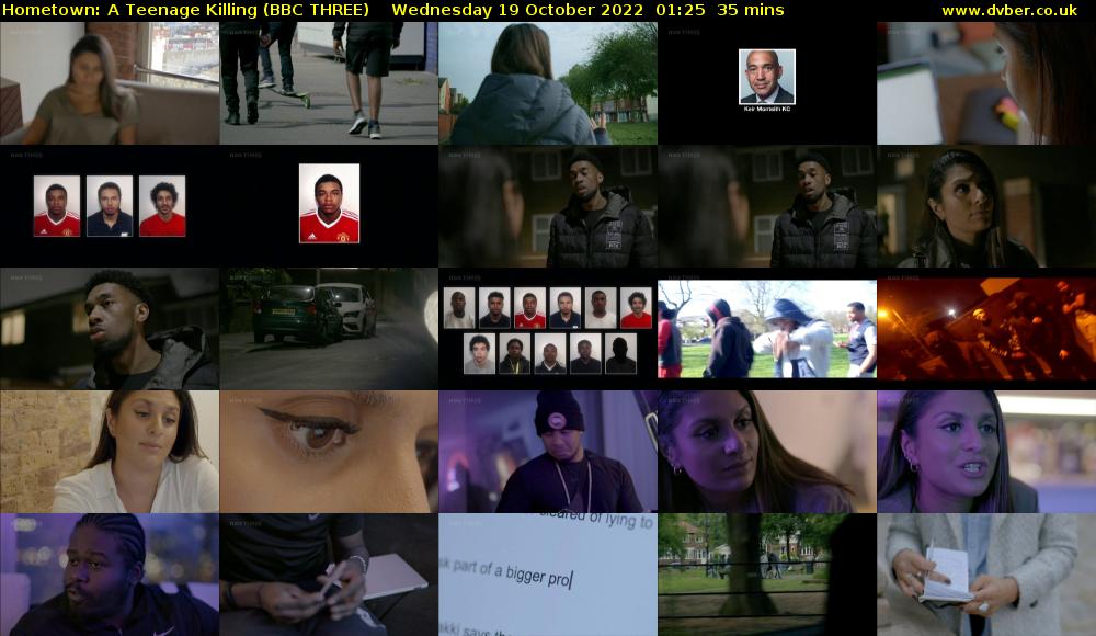 Hometown: A Teenage Killing (BBC THREE) Wednesday 19 October 2022 01:25 - 02:00