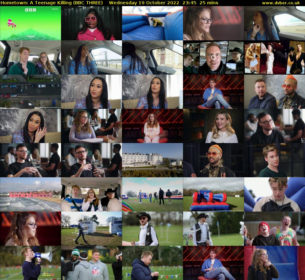 Hometown: A Teenage Killing (BBC THREE) Wednesday 19 October 2022 23:45 - 00:10