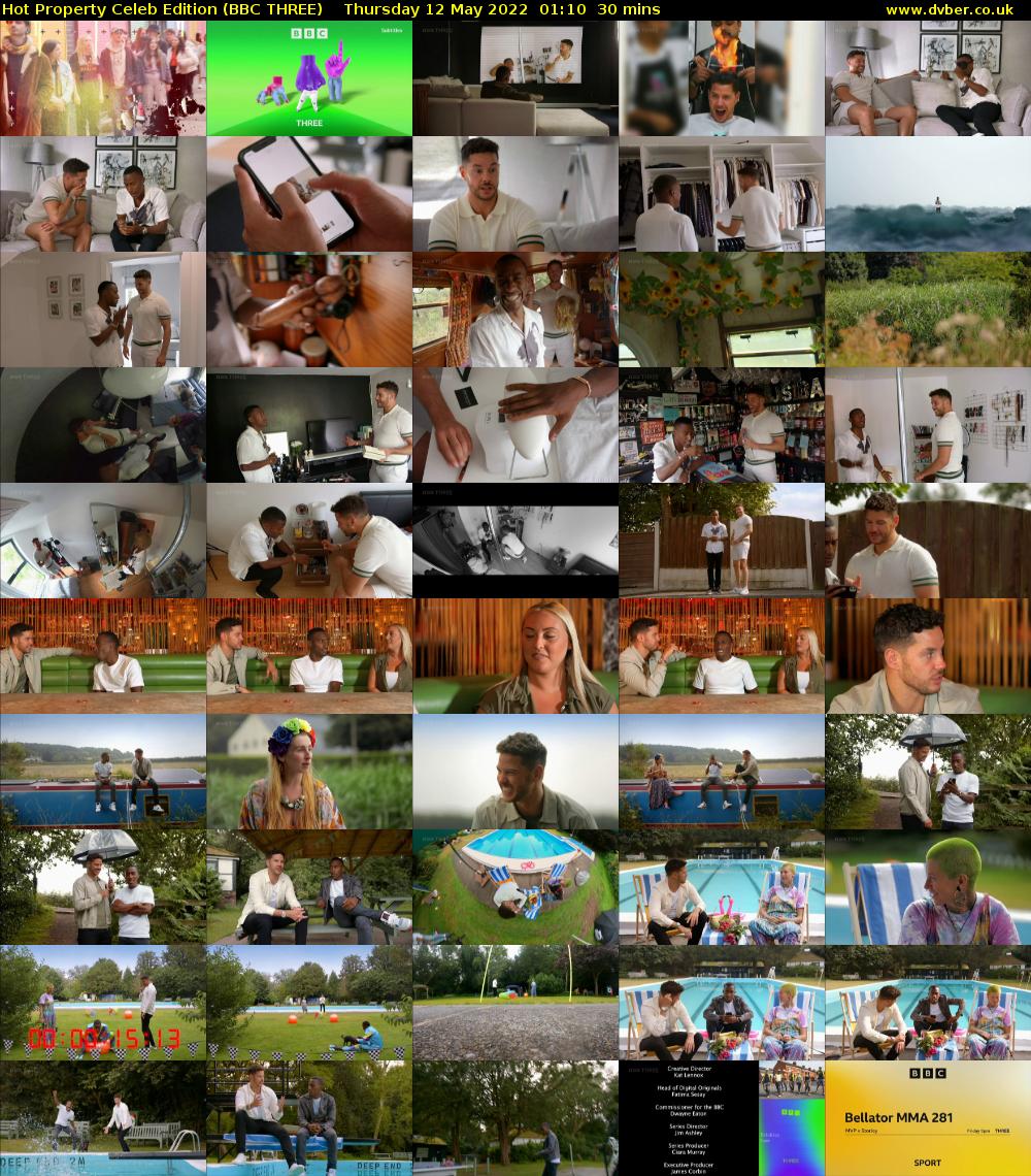 Hot Property Celeb Edition (BBC THREE) Thursday 12 May 2022 01:10 - 01:40