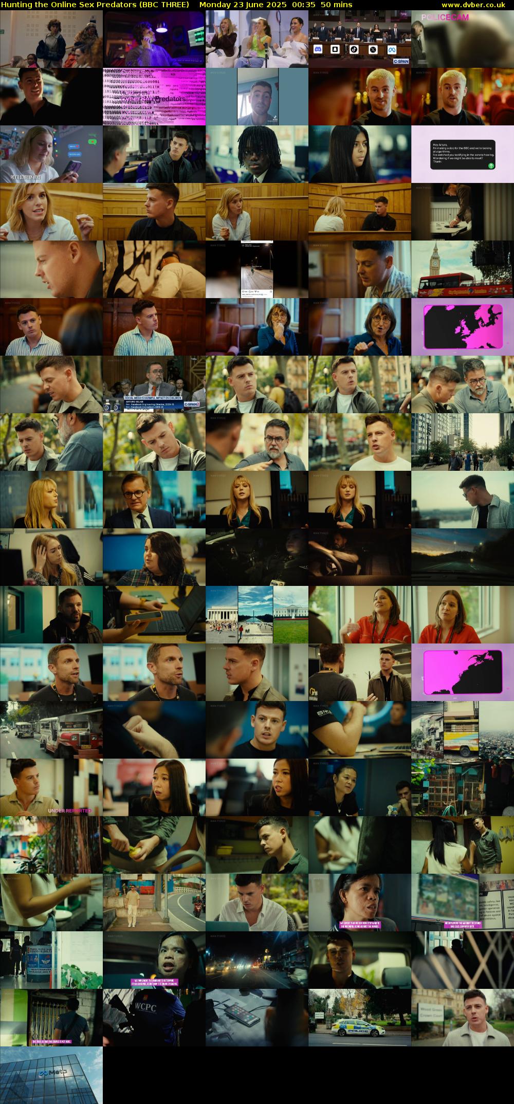 Hunting the Online Sex Predators (BBC THREE) Monday 23 June 2025 00:35 - 01:25