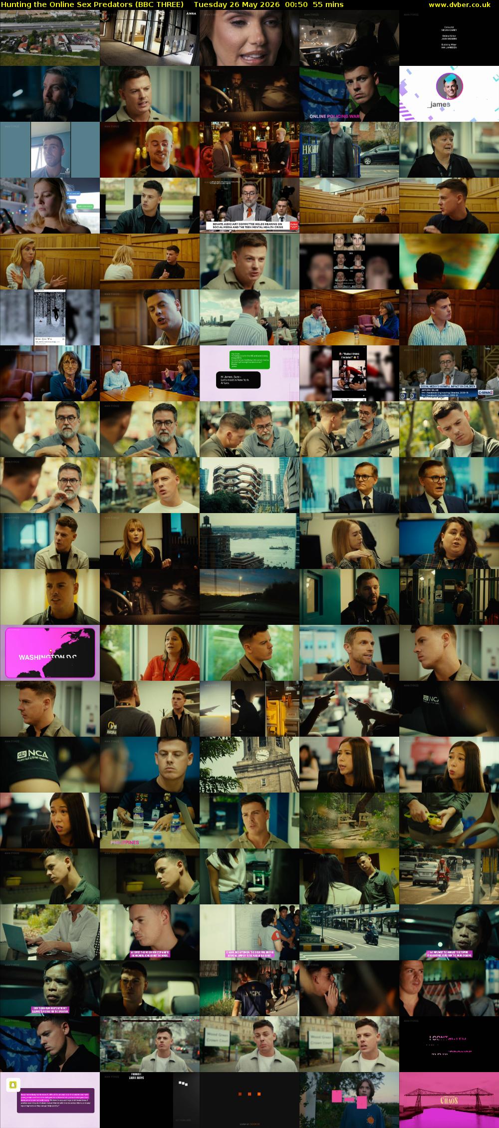 Hunting the Online Sex Predators (BBC THREE) Tuesday 26 May 2026 00:50 - 01:45