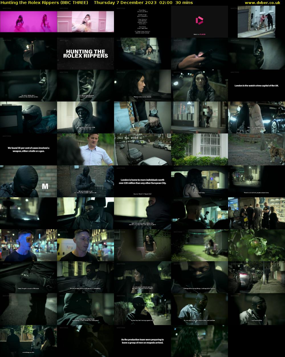 Hunting the Rolex Rippers (BBC THREE) Thursday 7 December 2023 02:00 - 02:30