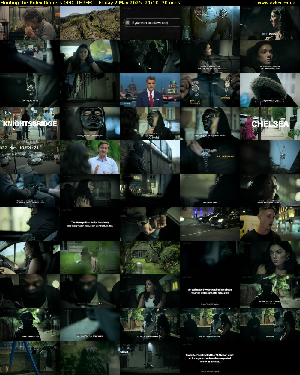 Hunting the Rolex Rippers (BBC THREE) Friday 2 May 2025 21:10 - 21:40