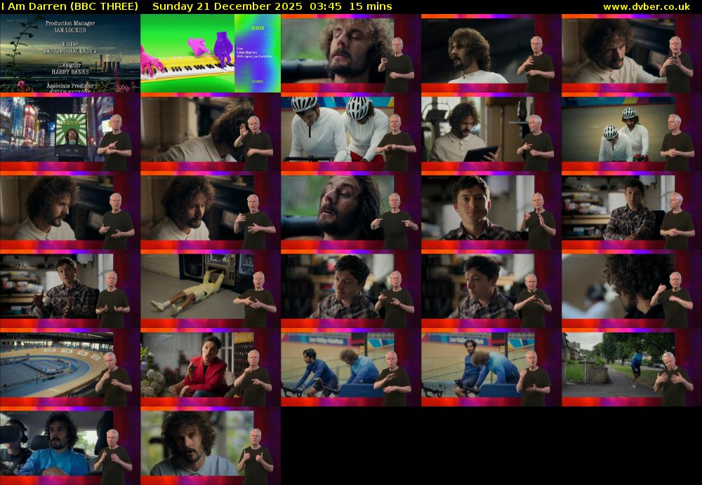 I Am Darren (BBC THREE) Sunday 21 December 2025 03:45 - 04:00