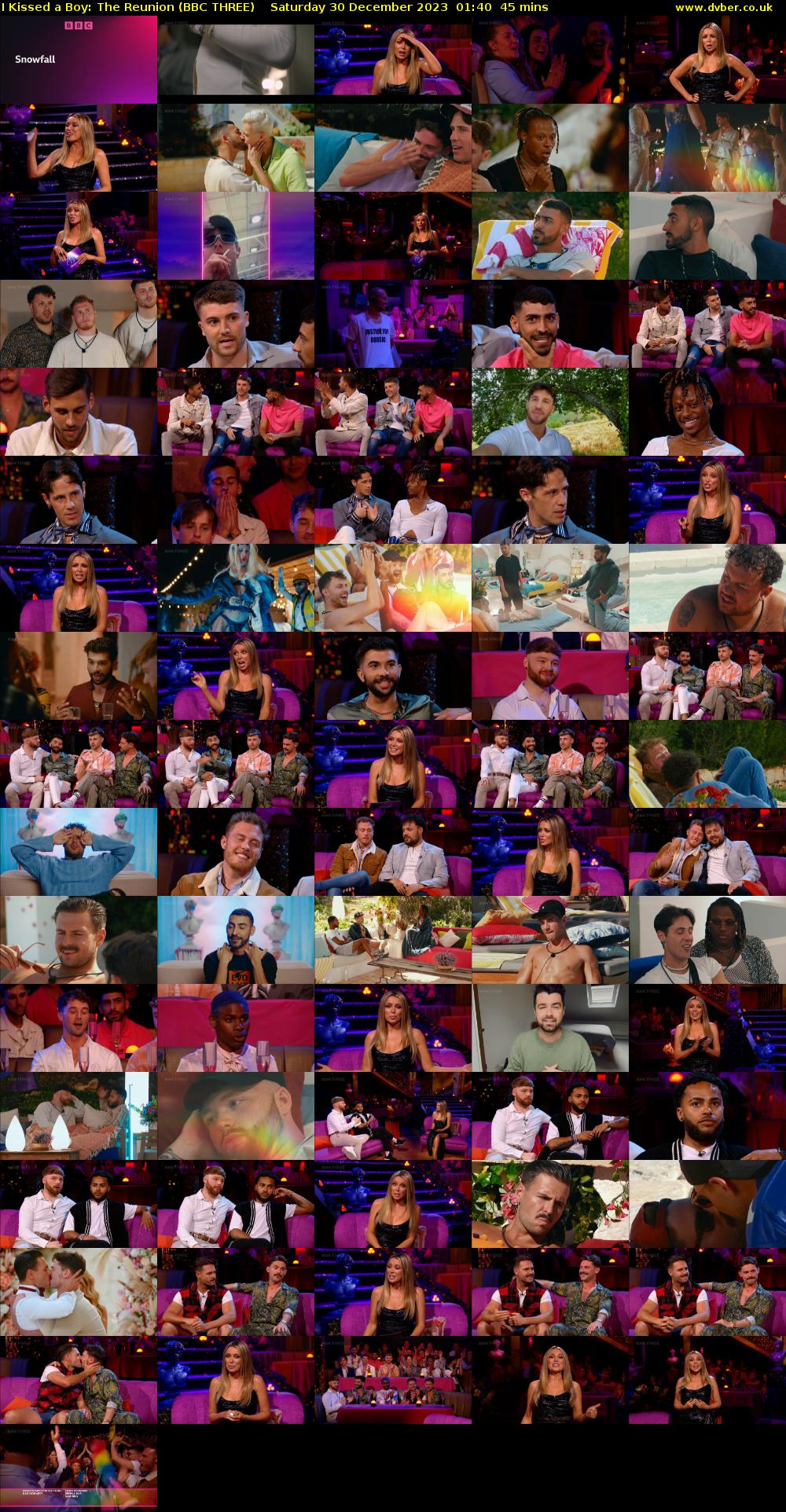 I Kissed a Boy: The Reunion (BBC THREE) Saturday 30 December 2023 01:40 - 02:25