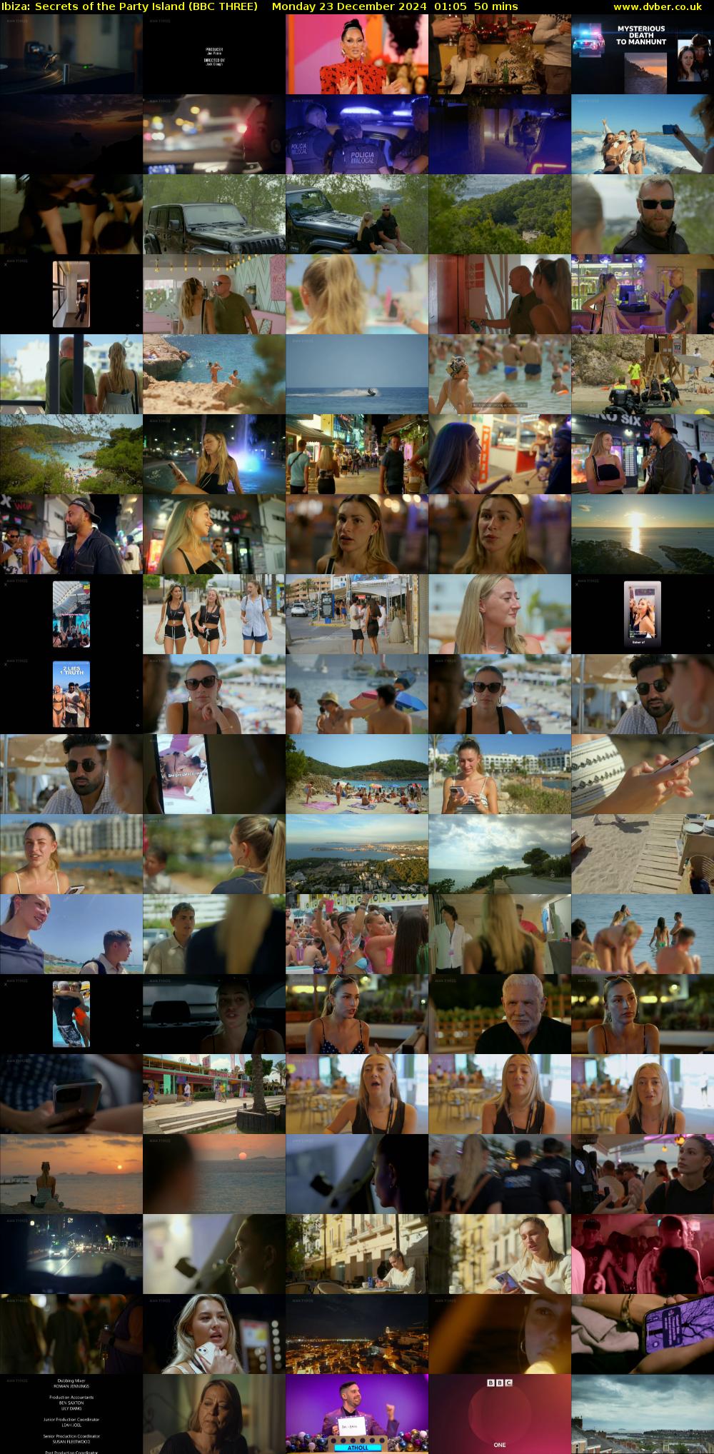 Ibiza: Secrets of the Party Island (BBC THREE) Monday 23 December 2024 01:05 - 01:55