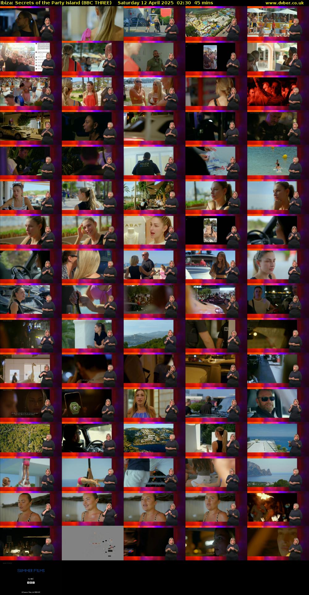 Ibiza: Secrets of the Party Island (BBC THREE) Saturday 12 April 2025 02:30 - 03:15