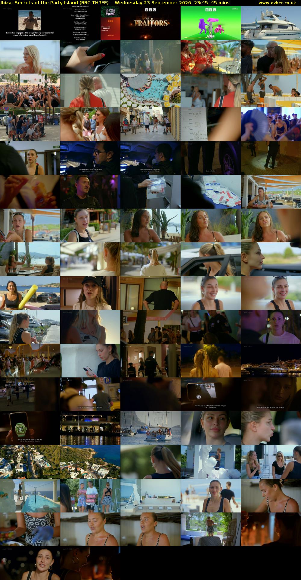 Ibiza: Secrets of the Party Island (BBC THREE) Wednesday 23 September 2026 23:45 - 00:30