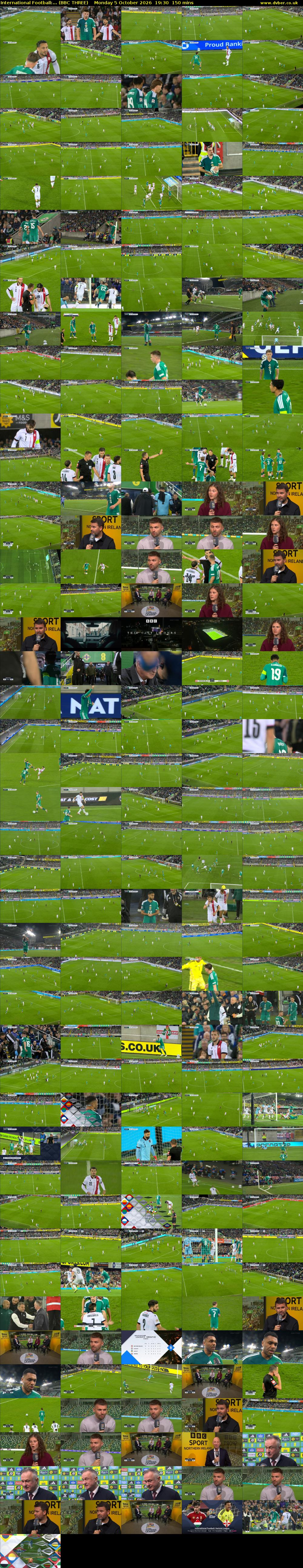 International Football:... (BBC THREE) Monday 5 October 2026 19:30 - 22:00