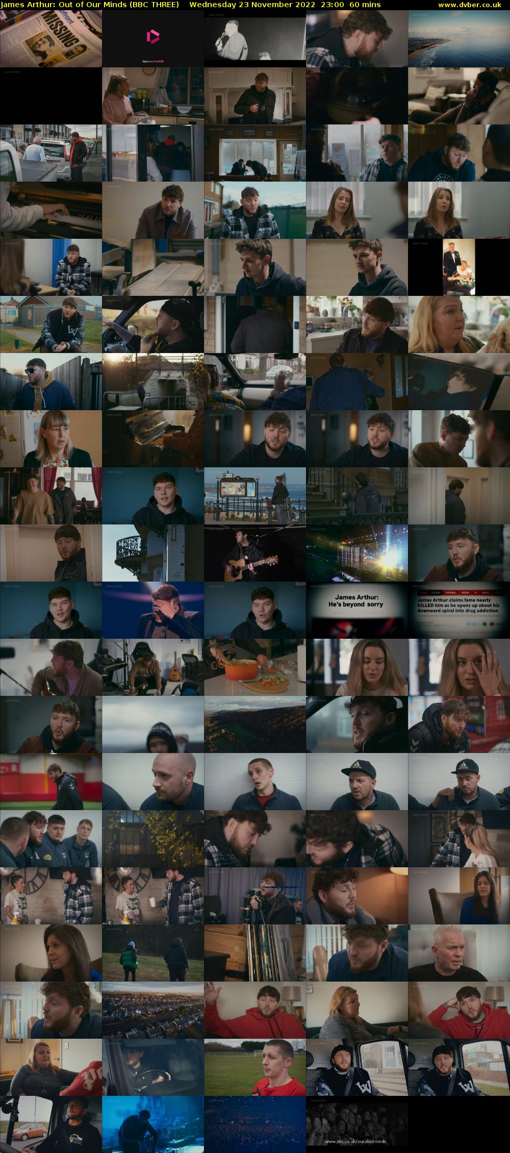 James Arthur: Out of Our Minds (BBC THREE) Wednesday 23 November 2022 23:00 - 00:00