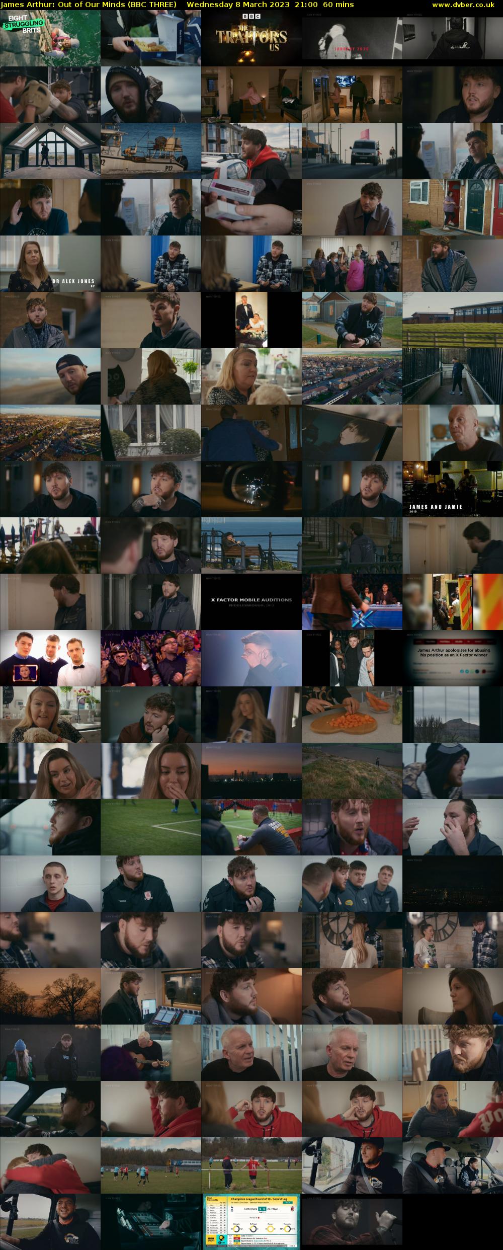 James Arthur: Out of Our Minds (BBC THREE) Wednesday 8 March 2023 21:00 - 22:00