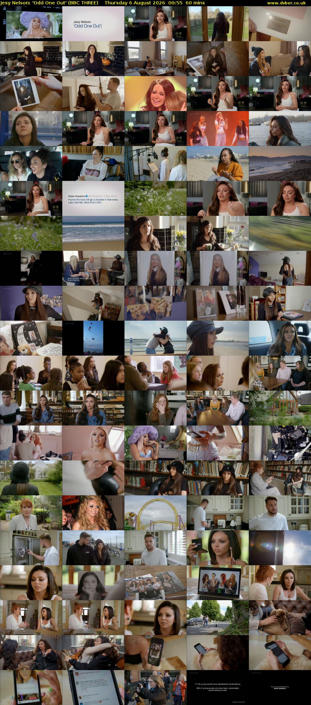 Jesy Nelson: 'Odd One Out' (BBC THREE) Thursday 6 August 2026 00:55 - 01:55