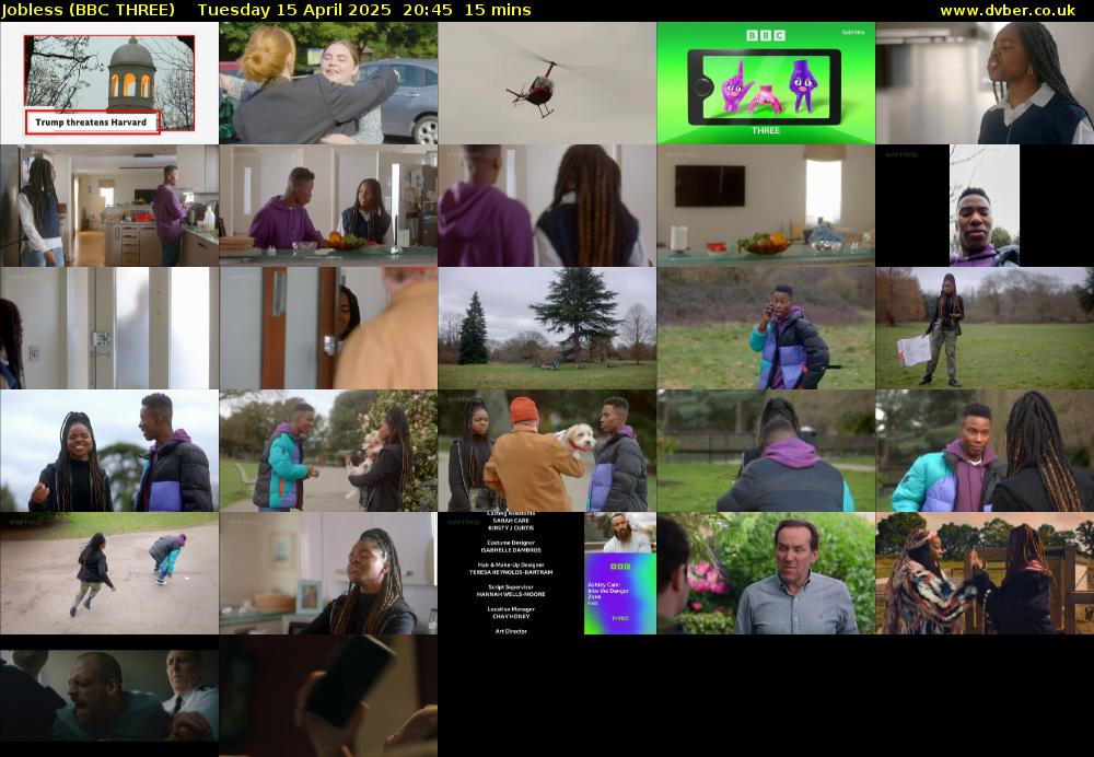 Jobless (BBC THREE) Tuesday 15 April 2025 20:45 - 21:00