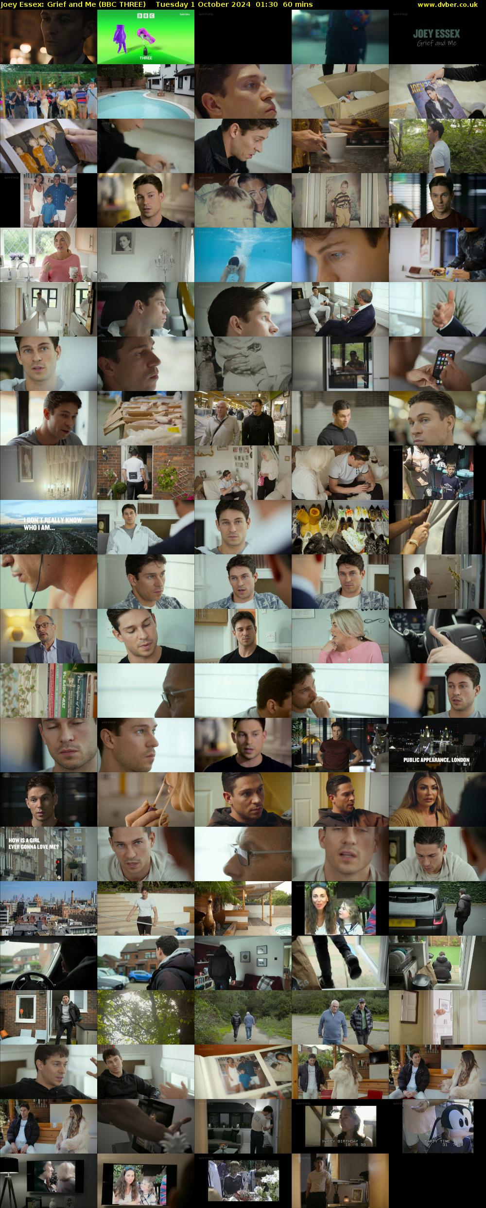 Joey Essex: Grief and Me (BBC THREE) Tuesday 1 October 2024 01:30 - 02:30
