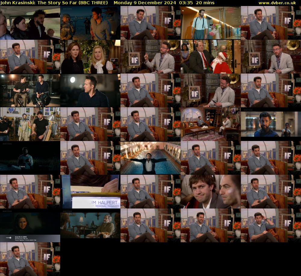 John Krasinski: The Story So Far (BBC THREE) Monday 9 December 2024 03:35 - 03:55