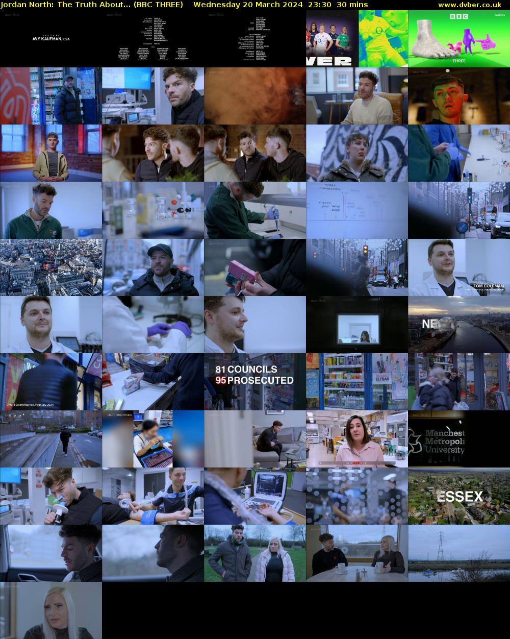 Jordan North: The Truth About... (BBC THREE) Wednesday 20 March 2024 23:30 - 00:00