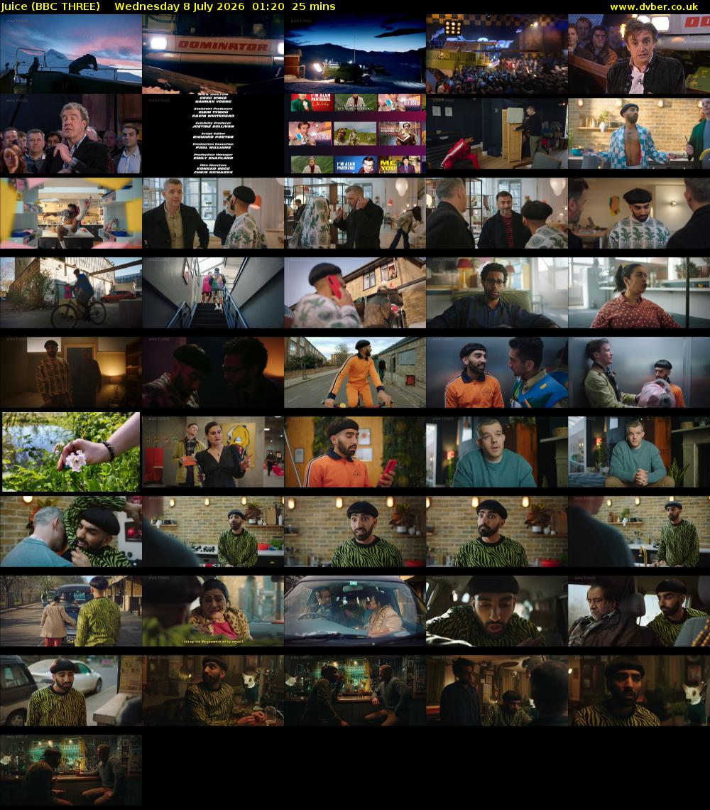 Juice (BBC THREE) Wednesday 8 July 2026 01:20 - 01:45