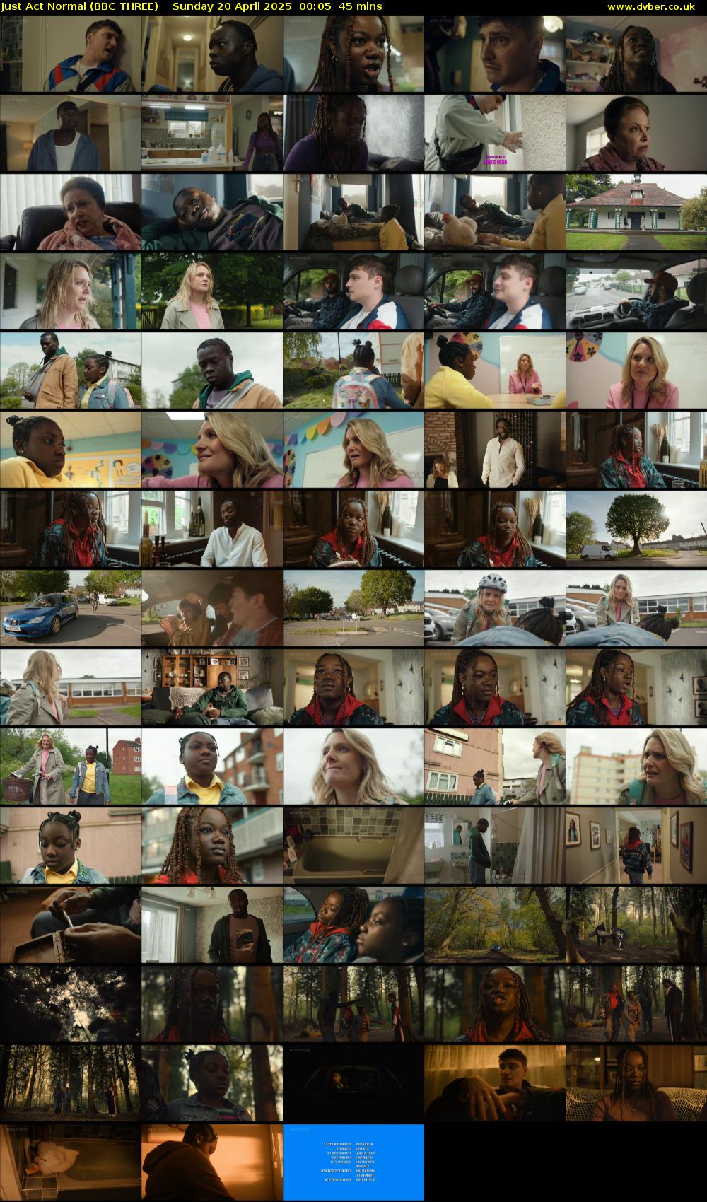 Just Act Normal (BBC THREE) Sunday 20 April 2025 00:05 - 00:50